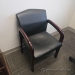 Set of 3 Mahogany Wood Guest Chair w/ Black Leather